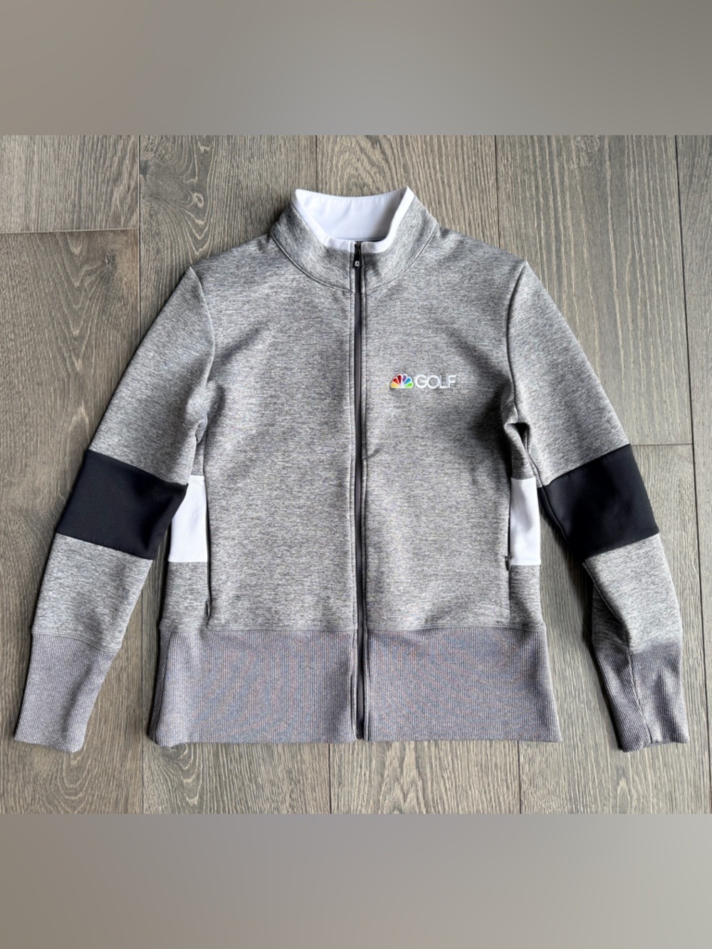 Foot Joy NBC Golf Zip Up Jacket in Gray / Black Size Small